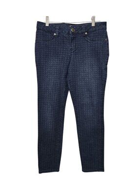 Seven 7 Skinny Jeans Mid Rise Dark Wash Herringbone Stretch Size 30 Waist